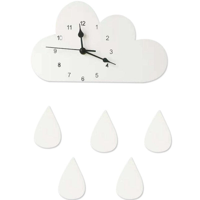 Reloj de pared infantil con nubes
