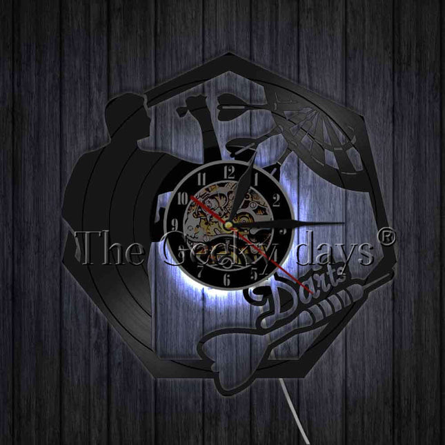 Reloj de vinilo para jugadores dardos