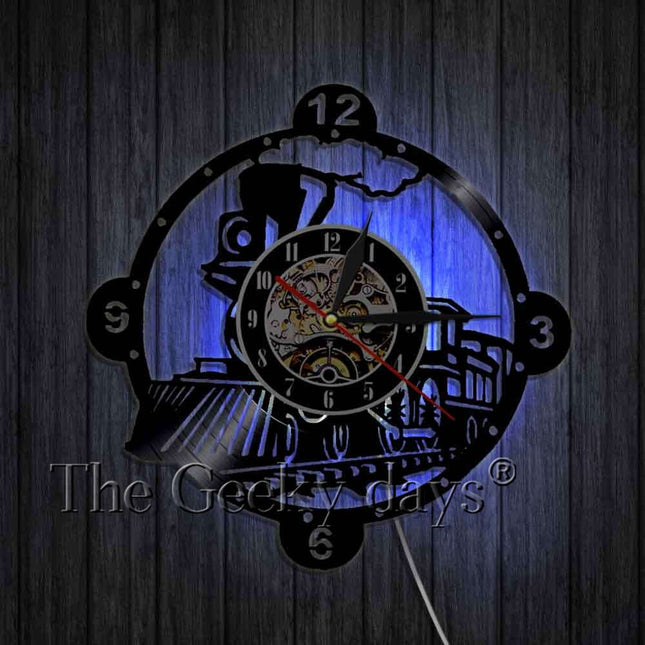Reloj de vinilo locomotora de tren