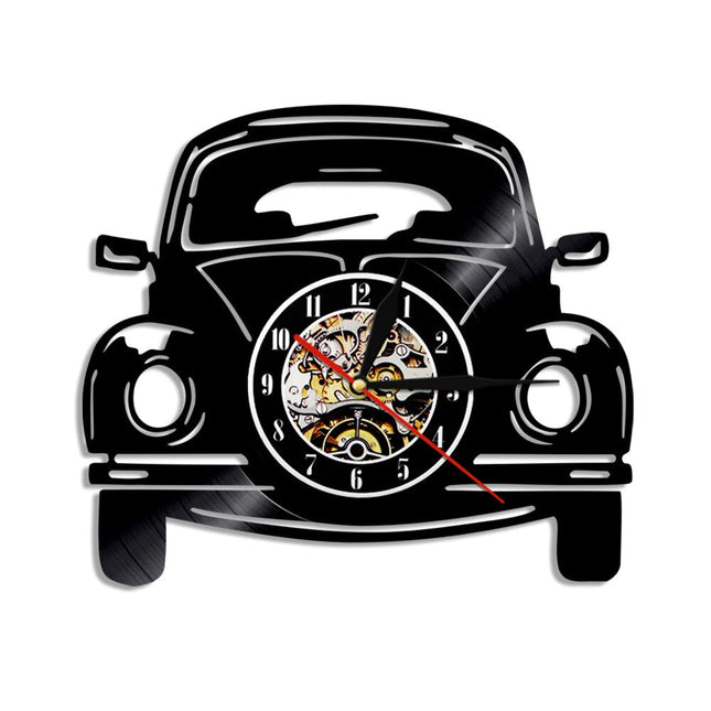 Reloj vinilo coche clásico Volkswagen Beetle