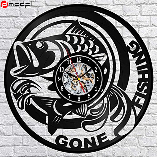 Reloj de vinilo para amantes pesca