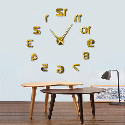 Reloj de pared gigante adhesivo invertido