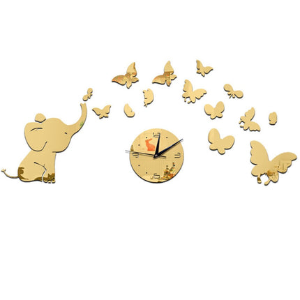 Reloj de pared adhesivo con elefante