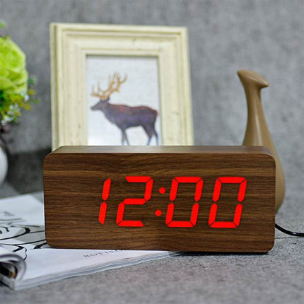 Despertador Digital LED Efecto Madera