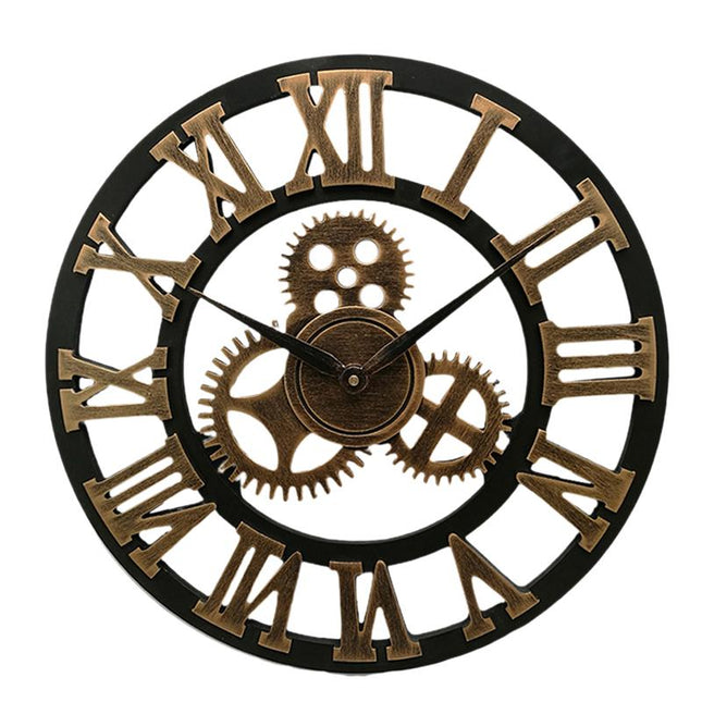 Reloj pared industrial madera y metal