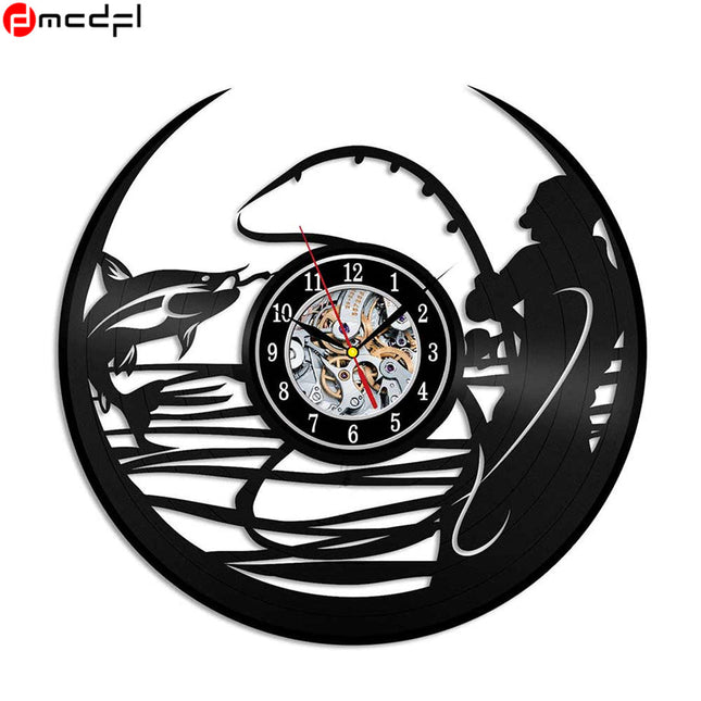 Reloj de vinilo para amantes pesca