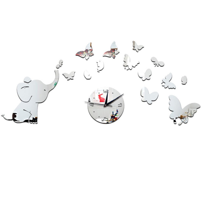 Reloj de pared adhesivo con elefante