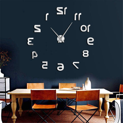 Reloj de pared gigante adhesivo invertido