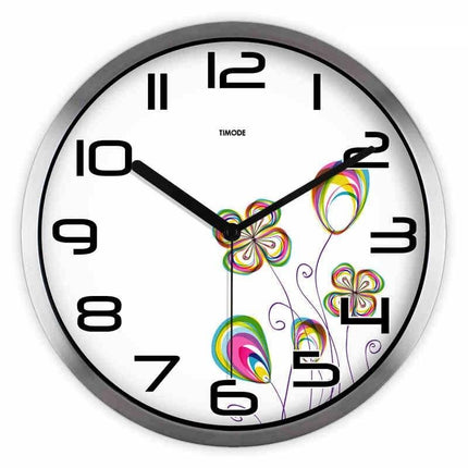 Reloj de pared redondo con flores