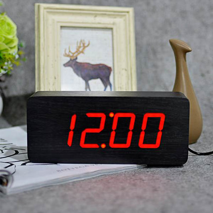 Despertador Digital LED Efecto Madera