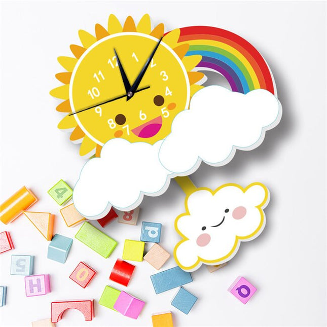 Reloj de pared infantil con péndulo cohete