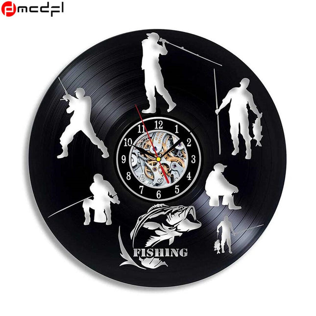 Reloj de vinilo para amantes pesca