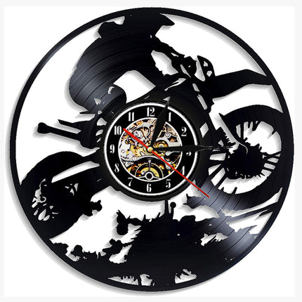 Reloj de pared disco vinilo motocross