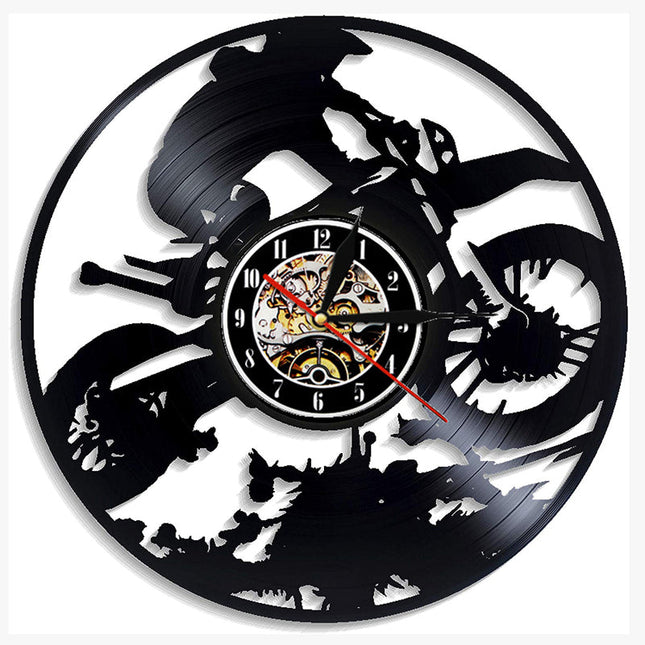 Reloj de pared disco vinilo motocross