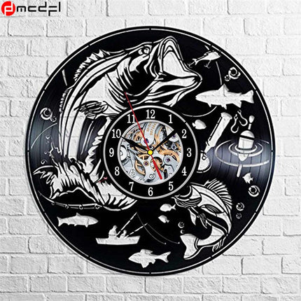 Reloj de vinilo para amantes pesca