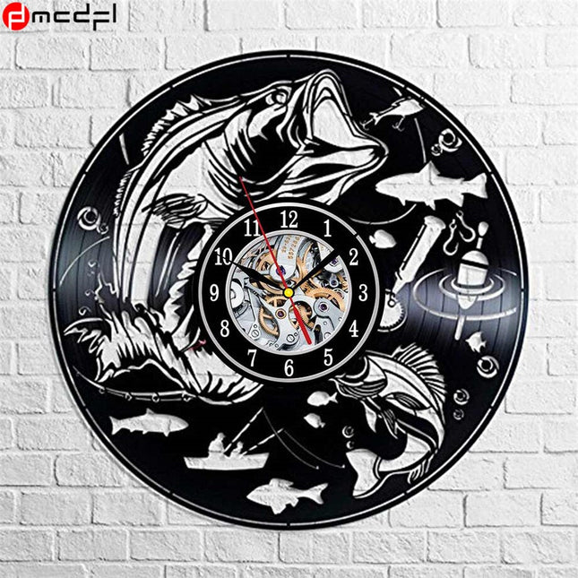 Reloj de vinilo para amantes pesca