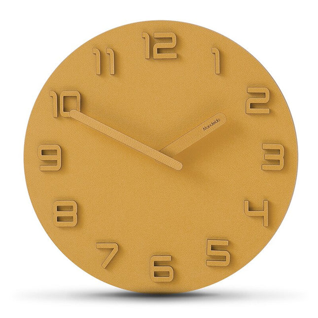 Reloj de pared madera números 3D