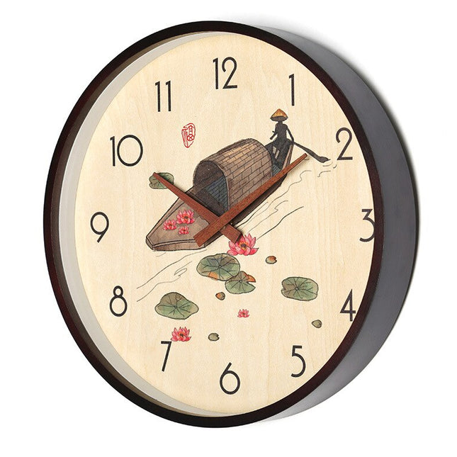 Reloj de pared madera diseño bambú