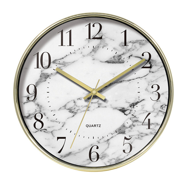 Reloj de pared efecto mármol cuarzo