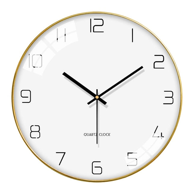 Reloj de pared de cristal piña dorada