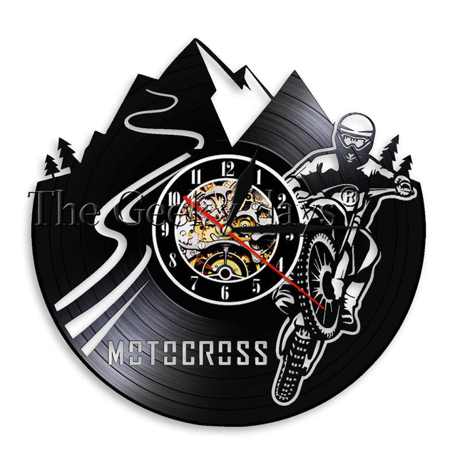 Reloj de pared disco de vinilo motocross