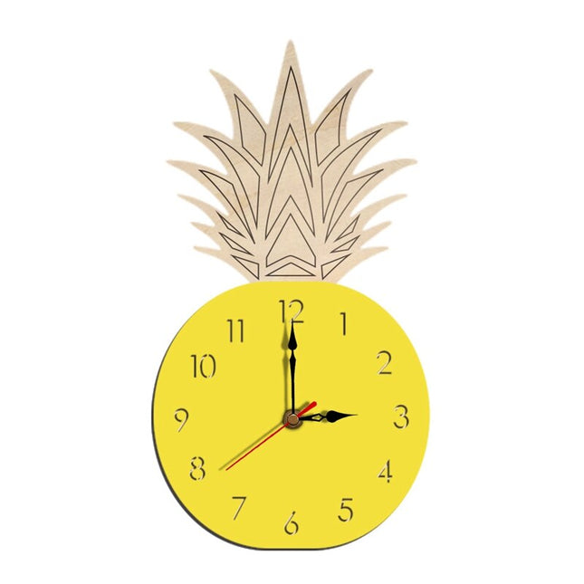Reloj de pared madera forma piña