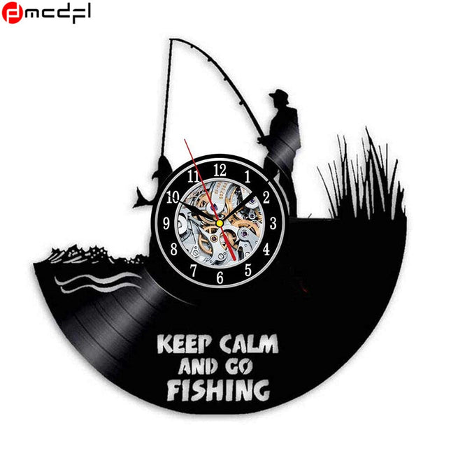 Reloj de vinilo para amantes pesca