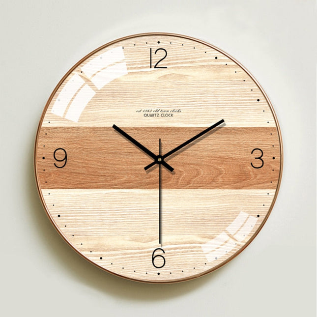 Reloj de pared de cristal piña dorada