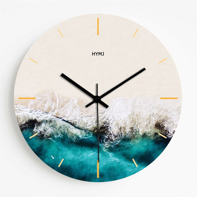 Reloj de pared mármol y oro rosa