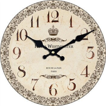 Reloj de pared redondo efecto oxidado