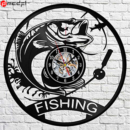 Reloj de vinilo para amantes pesca