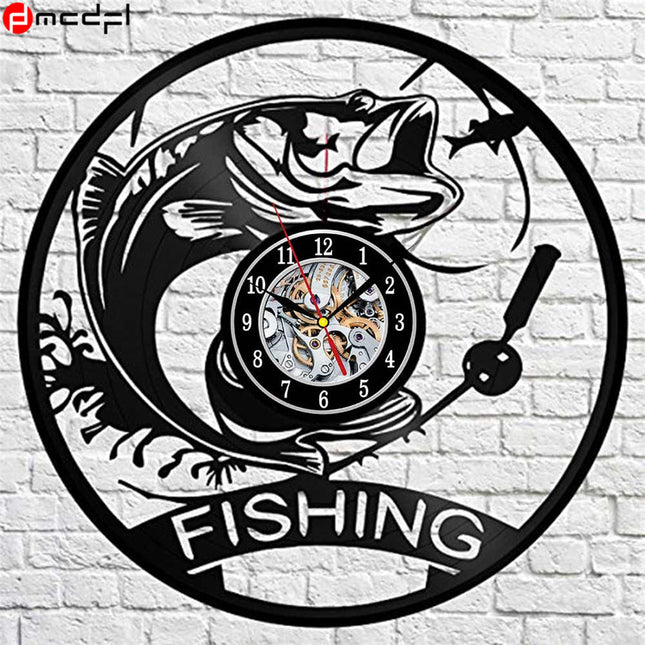 Reloj de vinilo para amantes pesca
