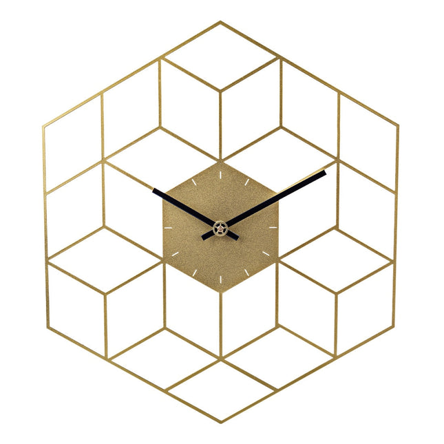 Reloj de pared hexagonal efecto 3D