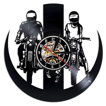 Reloj de pared disco vinilo motocross