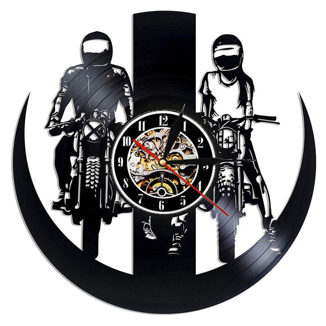 Reloj de pared disco vinilo motocross