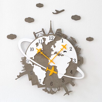 Reloj de pared diseño vuelta al mundo