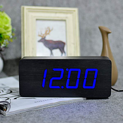 Despertador Digital LED Efecto Madera
