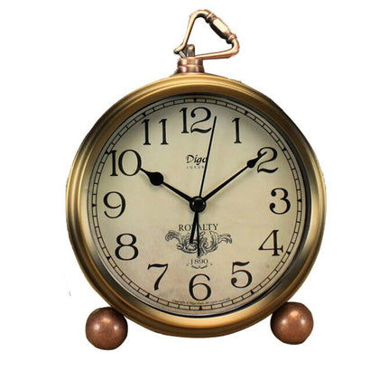 Reloj de mesa vintage retro dorado
