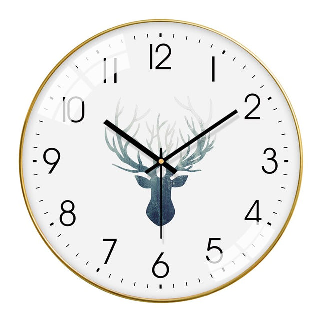 Reloj de pared de cristal piña dorada