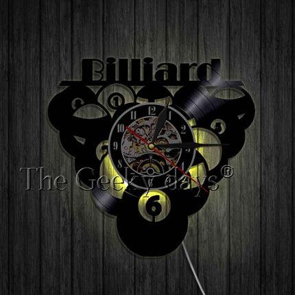Reloj de pared vinilo tema billar
