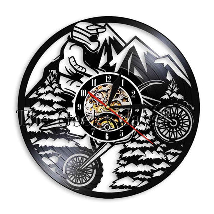 Reloj de pared disco de vinilo motocross