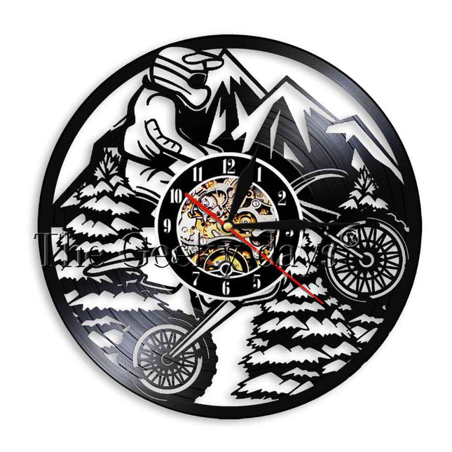 Reloj de pared disco de vinilo motocross