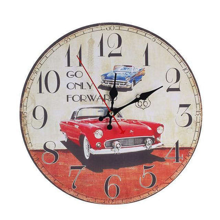 Reloj de pared vintage coches clásicos