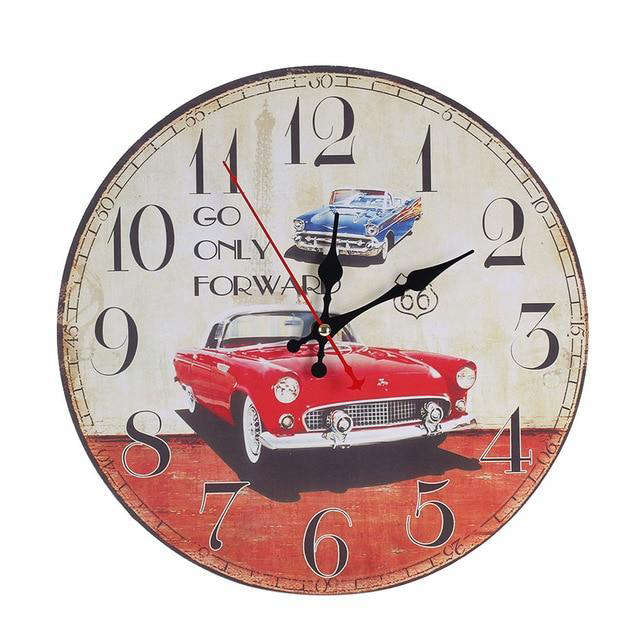Reloj de pared vintage coches clásicos
