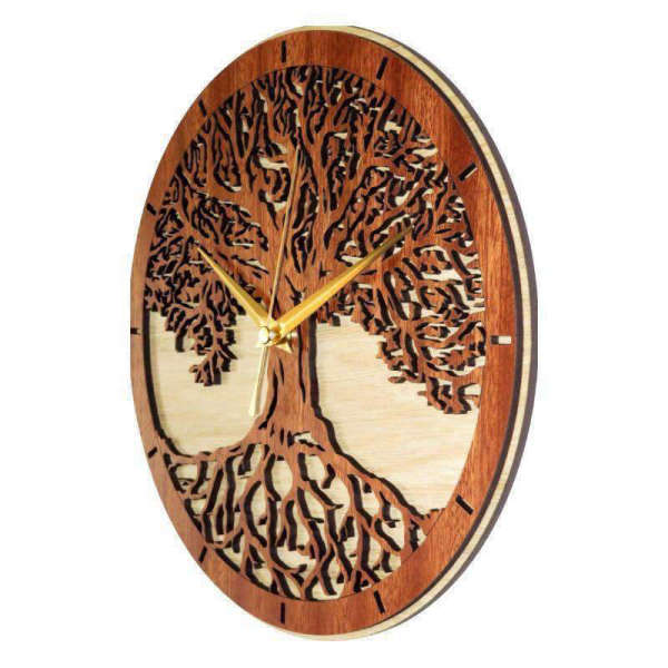 Reloj de pared madera Árbol Vida