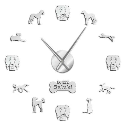 Reloj de pared adhesivo perro Saluki