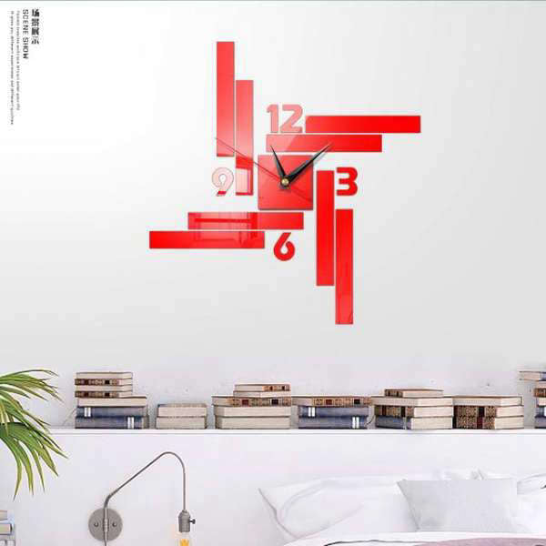 Reloj de pared adhesivo diseño rectangular