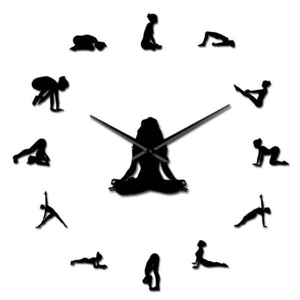 Reloj de pared adhesivo posturas yoga