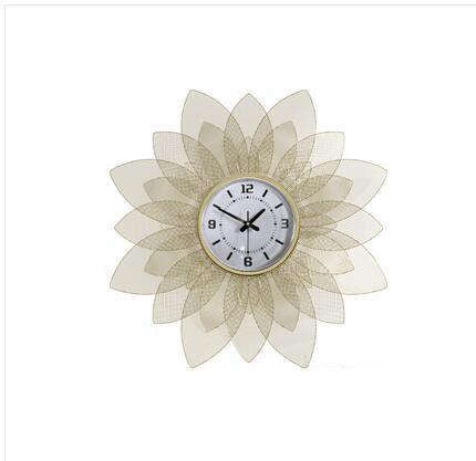 Reloj de pared grande flor metálica