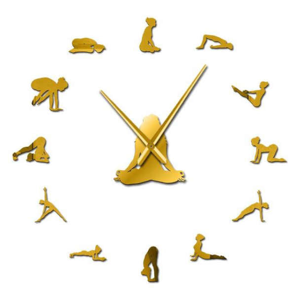 Reloj de pared adhesivo posturas yoga